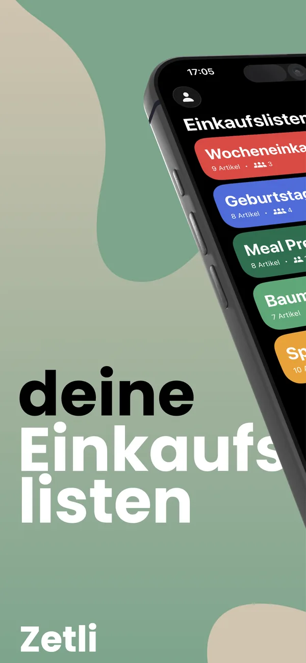 Deine Einkaufslisten auf Zetli