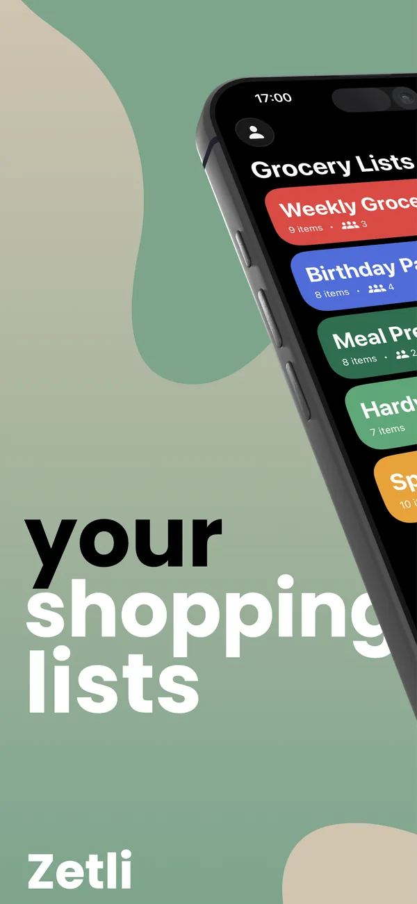 Your shopping lists on Zetli