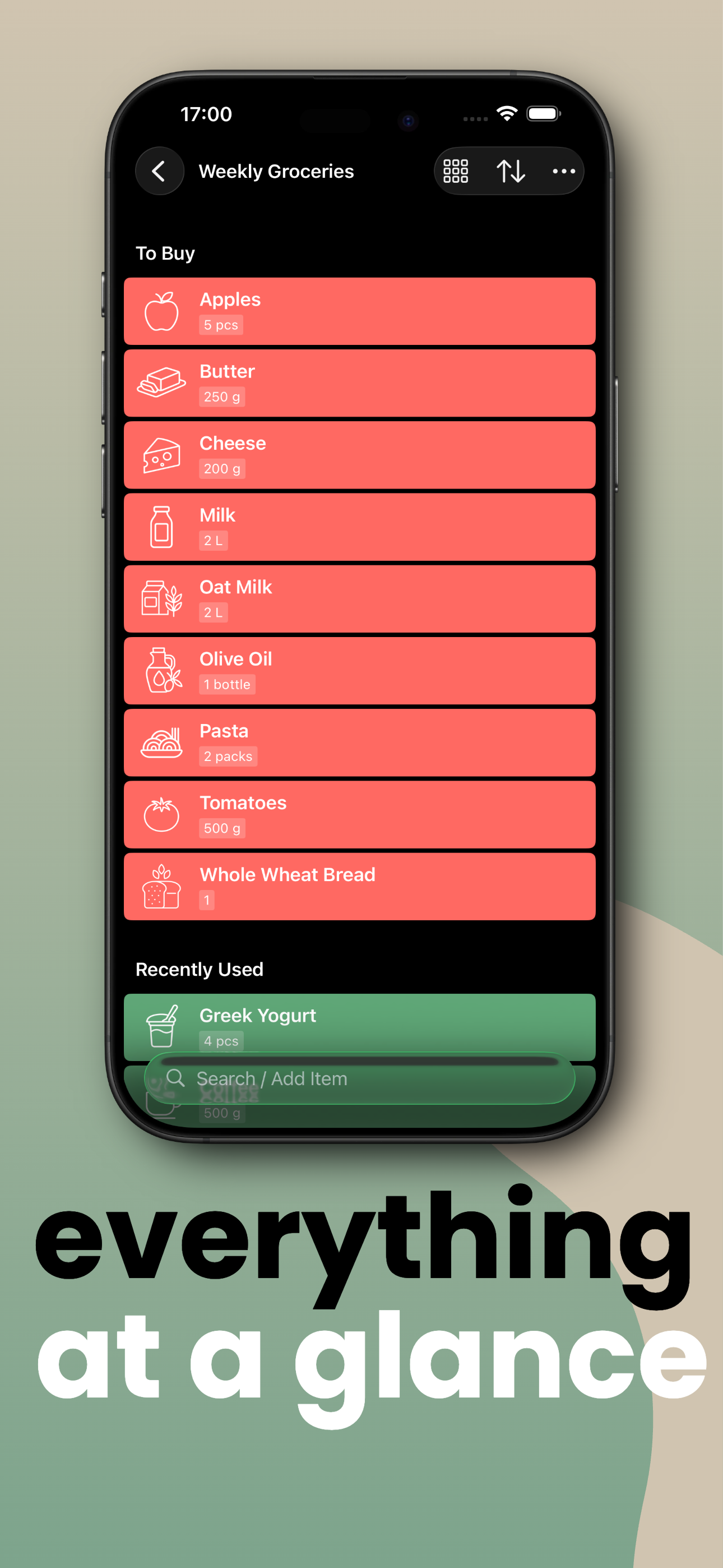 Everything at a glance