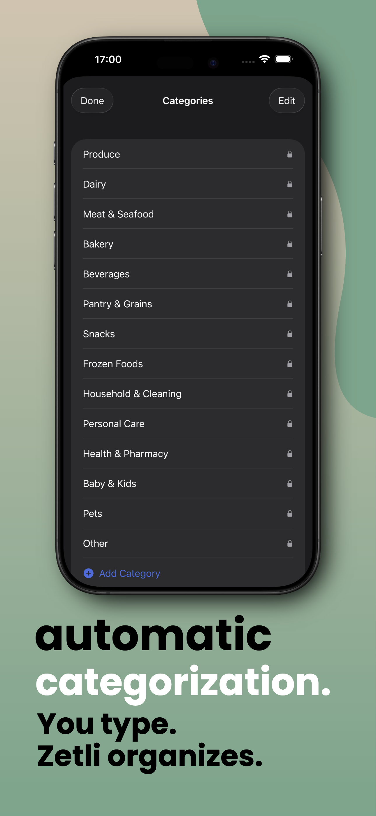Automatic categorization